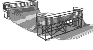 Rendu 3D d'une rampe half-pipe — modélisation SolidWorks, 3R Factory