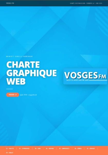 Charte graphique Vosges FM — identité visuelle par Anaïs Nichini
